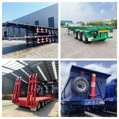 Sand Stone Grain Transporting Semi-trailer Truck with 40ft Side Tipper Dump Trailer