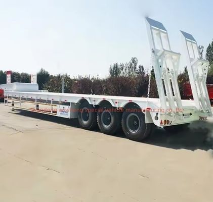Low Bed Container Chassis Loader Lowboy Semi Trailer for Heavy Duty Cargo Transportation