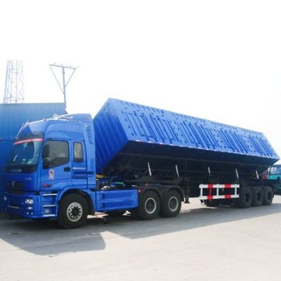Heavy Duty 3 Axles 60 Ton Side Tipper Dump Semi Trailer for Bulk Cargo Transportation
