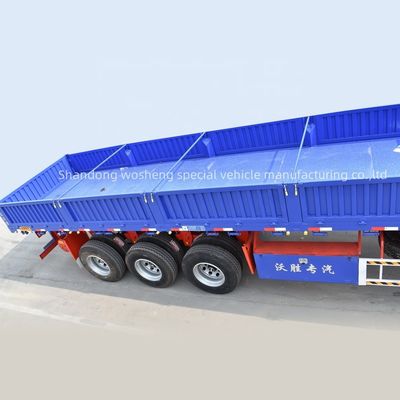 Heavy Duty 3 Axles 60 Ton Side Tipper Dump Semi Trailer for Bulk Cargo Transportation