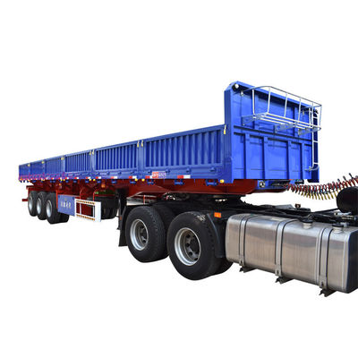 Heavy Duty 3 Axles 60 Ton Side Tipper Dump Semi Trailer for Bulk Cargo Transportation