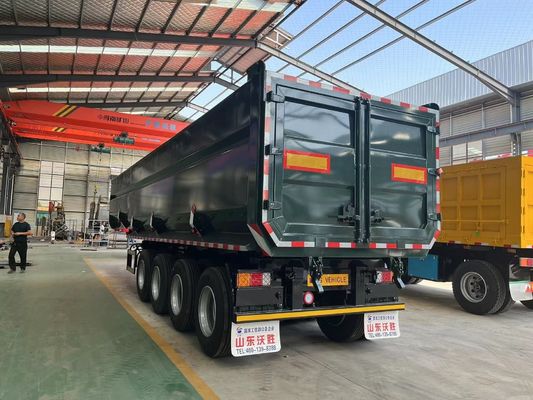 U-type End tipper Semi Truck end tipping truck Trailers with Dual line brake system