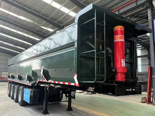 Customer's Request 4 Axle U-Type End Tipper Semi Trailer with Hydraulic Rear Dump
