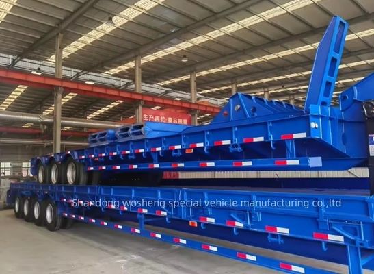 Wosheng 13/16/20 Ton 3 Axles Lowbed Semi Trailer for Heavy Duty Loader Transportation