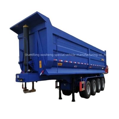 28t Heavy Duty Landing Gear Hydraulic Rear Dump Semi Trailer for Big Stone Transport