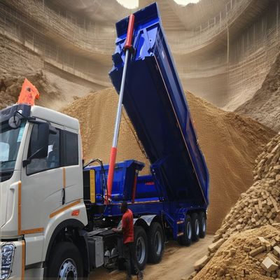 28t Heavy Duty Landing Gear Hydraulic Rear Dump Semi Trailer for Big Stone Transport