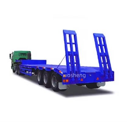 Wosheng Heavy Equipment Transportation Low Boy Truck Trailers with 3/4/5/6/7 Axles