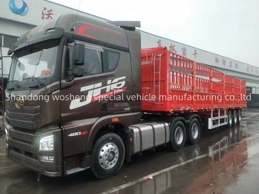 Q345B main beam 3/4 axle 7.5 tons 12.4m side fence semi trailer for truck customization