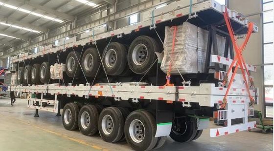 Best 20FT 40FT Container Chassis Flatbed Semi Trailer with 28t Heavy Duty Landing Gear