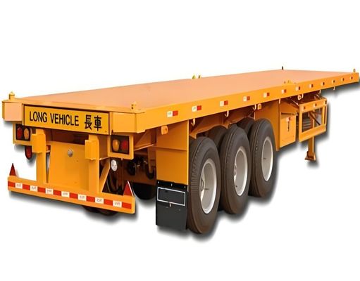 Customized Color 3 Axle 4 Axle Flat Deck Flatbed Semi Trailer for Shipping Containers