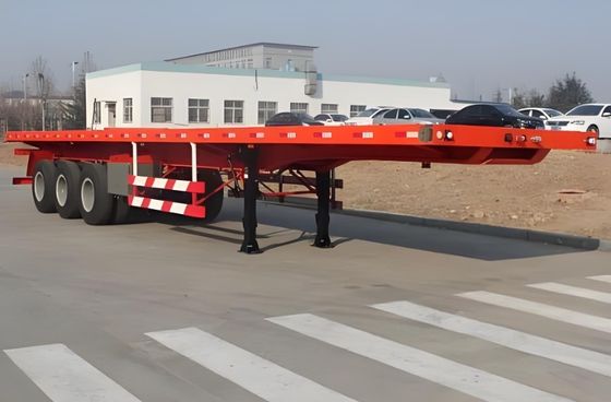 Customized Color 3 Axle 4 Axle Flat Deck Flatbed Semi Trailer for Shipping Containers