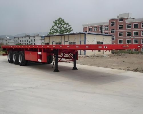 Customized Color 3 Axle 4 Axle Flat Deck Flatbed Semi Trailer for Shipping Containers