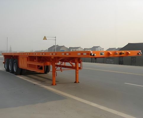 Customized Color 3 Axle 4 Axle Flat Deck Flatbed Semi Trailer for Shipping Containers