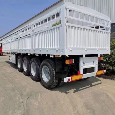 Truck Trailer 3 Axles 4 Axles Fence Cargo Trailer with Heavy Duty Landing Gear 28t