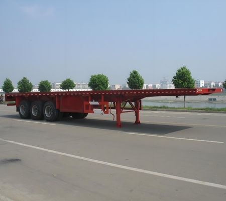 Customized Color 3 Axle 4 Axle Flat Deck Flatbed Semi Trailer for Shipping Containers