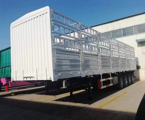 Truck Trailer 3 Axles 4 Axles Fence Cargo Trailer with Heavy Duty Landing Gear 28t