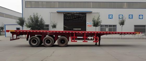 Customized Color 50 Tons Payload 20/40ft Container Trainer Truck Flatbed Semi Trailer