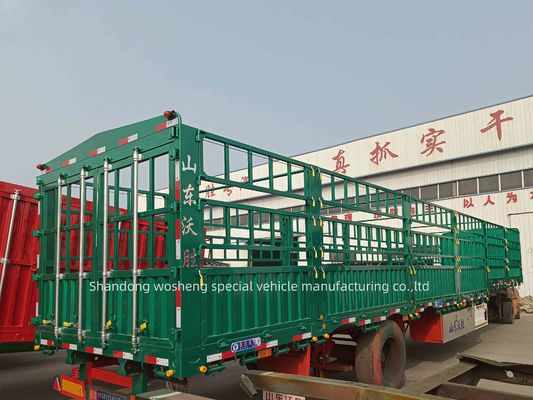 JOST 2&quot; 50mm or 3.5&quot; 90mm King Pin 3 Axle Side Fence Semi Trailer with 50T Payload