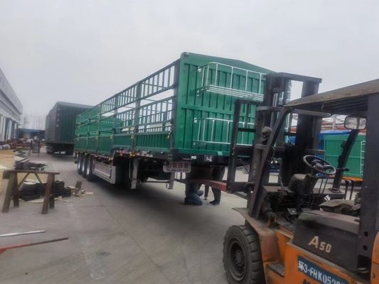 JOST 2&quot; 50mm or 3.5&quot; 90mm King Pin 3 Axle Side Fence Semi Trailer with 50T Payload