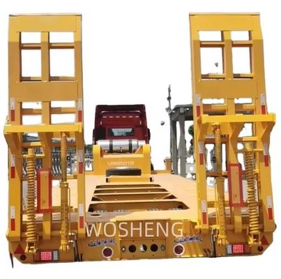 Max Payload Wosheng Low Bed Semi Trailer with 28t Heavy Duty Landing Gear and 4 Axles