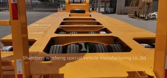 Max Payload Wosheng Low Bed Semi Trailer with 28t Heavy Duty Landing Gear and 4 Axles