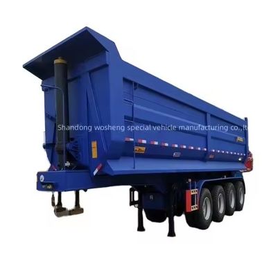 3 axle 4 axle Hydraulic U Shape Rear Dump Semi Trailer Truck with Dual Line Brake System