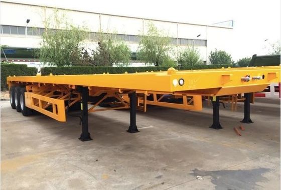 12400x2610x1550mm 7 tons Tare Weight 50 tons Payload 20/40ft Flatbed Semi Trailer