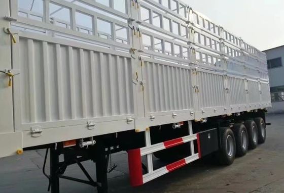 9.00-22.5 Rim Semi-Trailer 12-13m 3 Axles Flat Truck Trailer with Side and Back Side Fence