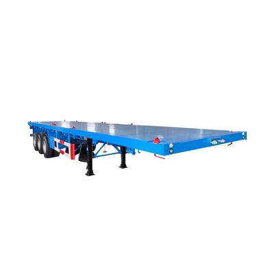 28t Heavy Duty Landing Gear 3 Axle 40 Ft Flatbed Semi Trailer for Container Transport