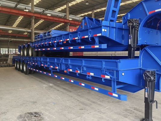 4 Axle Semi-Trailer For Heavy Cargo Transportation With Q345B / T700 Steel Main Beam