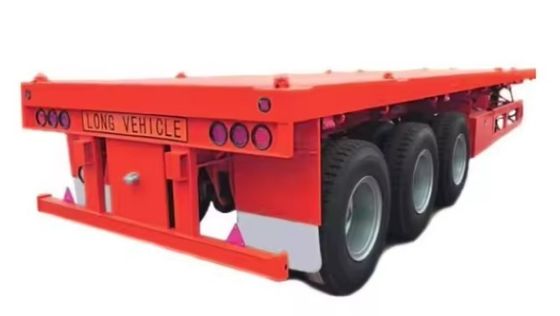 Semi-Trailer 4 Axle 20FT 40FT Flat Bed Container Steel Truck with Customized Size