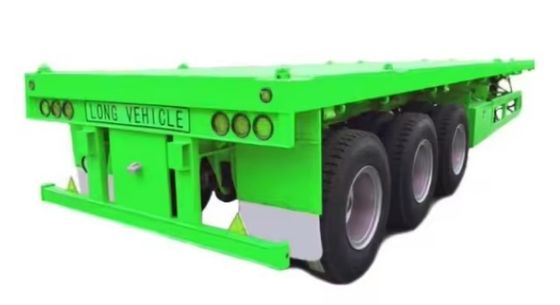 Semi-Trailer 4 Axle 20FT 40FT Flat Bed Container Steel Truck with Customized Size