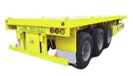 Semi-Trailer 4 Axle 20FT 40FT Flat Bed Container Steel Truck with Customized Size
