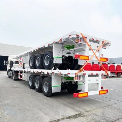 Heavy Cargo Transport 20ft 40ft Container Flatbed Semi Trailer with 3-Axles and Steel