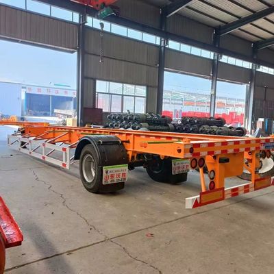 20FT 40FT Heavy 3 Axle Steel Chassis Skeleton Semi Trailer with Mechanical Suspension