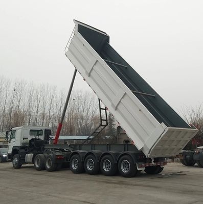 3 Axle 20-80tons U-Type Hydraulic Rear Dump Semi Trailer for End Tipping Truck Trailers