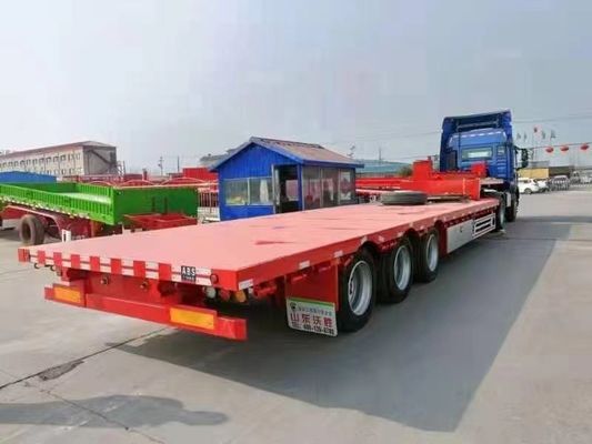3 Axle Flatbed Semi Trailer for Transporting 20ft 40ft Container and Heavy-Duty Cargo