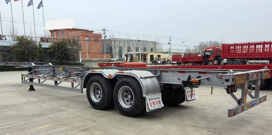 28t Heavy Duty Landing Gear Gooseneck Skeleton Semi-Trailer with Dual Line Braking System