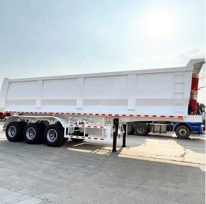 40-80 tons 3-5 axles hydraulic end rear tipper tipping dump semi trailer for truck