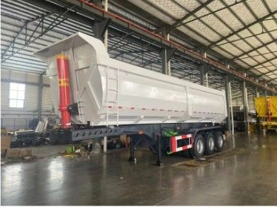 40-80 tons 3-5 axles hydraulic end rear tipper tipping dump semi trailer for truck