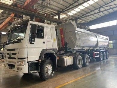 40-80 tons 3-5 axles hydraulic end rear tipper tipping dump semi trailer for truck