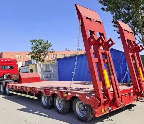 Suspension Mechanical Suspension 3 Axle Low bed Semi Trailer for Container Transport