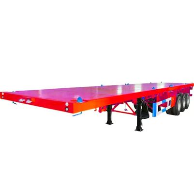 90mm*13/16mm*10 Layer Leaf Spring 40ft Flat Bed Trailer with Turnable Wheels in Dubai