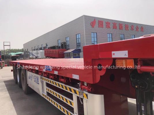 90mm*13/16mm*10 Layer Leaf Spring 40ft Flat Bed Trailer with Turnable Wheels in Dubai