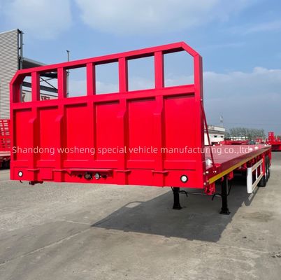90mm*13/16mm*10 Layer Leaf Spring 40ft Flat Bed Trailer with Turnable Wheels in Dubai