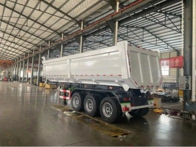 3 Axle 4 Axle Hydraulic Cylinder End Side Tipping Tipper Rear Dump Trailer for Truck