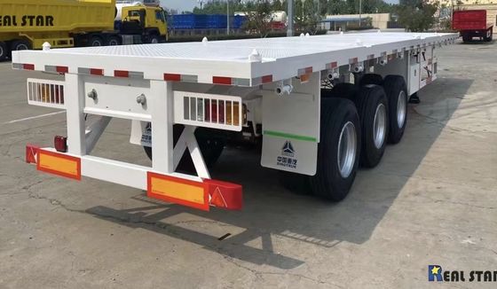 Customized Color 20ft 40ft 45ft Container Flatbed Trailer with High Load Capacity