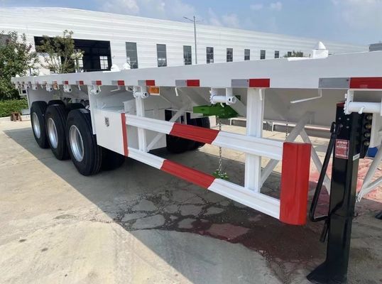 Customized Color 20ft 40ft 45ft Container Flatbed Trailer with High Load Capacity