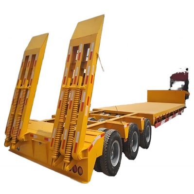 Customized Color Semi-Trailer Low Bed Lowboy Semi-Trailer for Loader Semi-Trailer