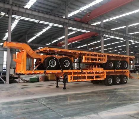 200tons Max Payload Wosheng Double Link Flatbed Semi Trailer for Container Transport